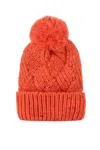 42pops Women's Speckled Pom Pom Beanie In Orange In Orange