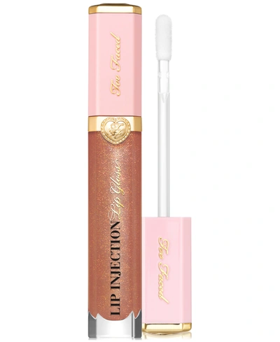 Too Faced Lip Injection Power Plumping Multidimensional Lip Gloss In Say My Name - Medium Brown With Sparkle