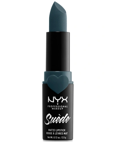Nyx Professional Makeup Suede Matte Lipstick In Ace (blue With Grey)