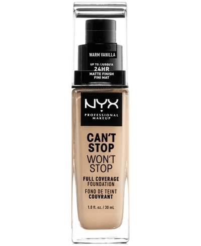 Nyx Professional Makeup Can't Stop Won't Stop Full Coverage Foundation, 1-oz. In . Warm Vanilla (light/golden Warm Undert