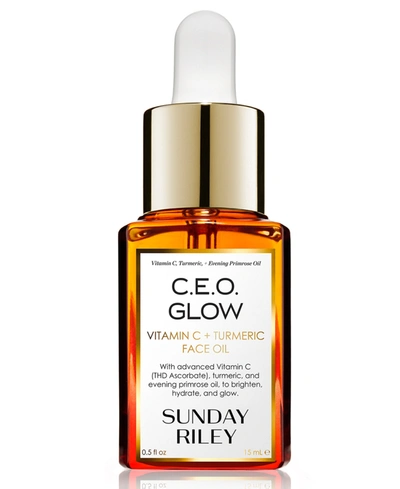 SUNDAY RILEY C.E.O. GLOW VITAMIN C + TURMERIC FACE OIL, 0.5OZ.