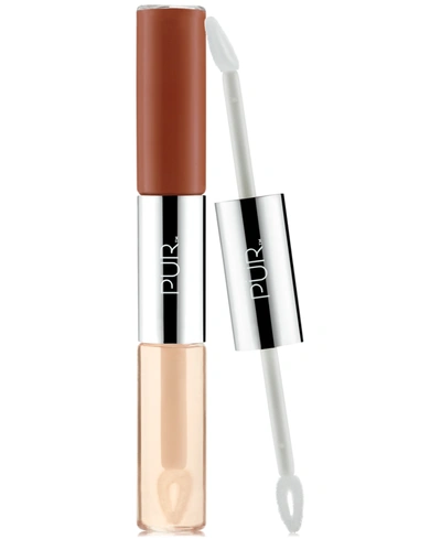Pür 4-in-1 Lip Duo Dual-ended Matte Lipstick + Lip Oil In Twinzies - Deep Burgundy