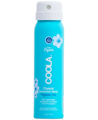 Coola Classic Body Organic Sunscreen Spray Spf 50 - Fragrance Free, 2-oz.