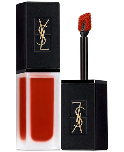 Saint Laurent Tatouage Couture Velvet Cream Liquid Lipstick In Chili Incitement (deep Chili Red)