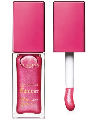 Clarins Lip Comfort Oil Shimmer, 0.2 Oz. In Pretty In Pink