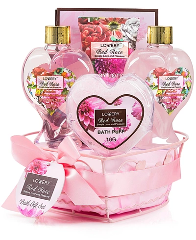 Lovery Red Rose Body Care Heart Gift Set, 6 Piece