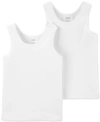 CARTER'S LITTLE AND BIG GIRLS COTTON TANK TOPS, PACK OF 2