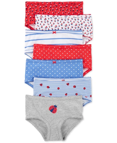 Carter's Little And Big Girls Ladybug Underwear, Pack Of 7 In Print