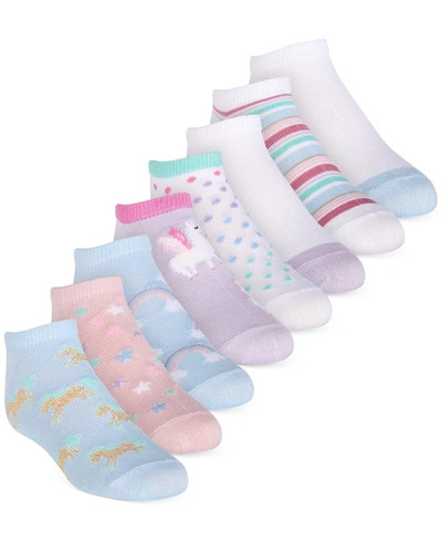 Planet Sox Babies' Little & Big Girls 8-pack No-show Socks In Navy