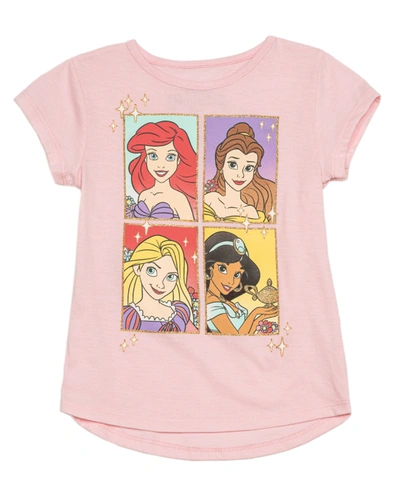 Disney Babies' Little Girls  Princess Short Sleeve Tee In Pink
