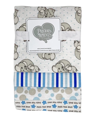 Precious Moments Baby Boys And Girls 4-piece Receiving Blankets In Blue