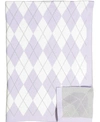 3 STORIES TRADING BABY BOY OR BABY GIRL ARGYLE KNIT BLANKET
