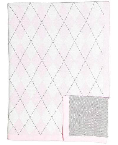 3 Stories Trading Argyle Knit Baby Blanket In Pink
