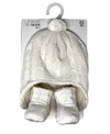 BABY MODE SIGNATURE CABLE KNIT FLEECE LINED BABY HAT AND BOOTS