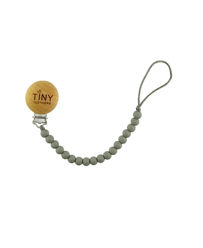 Tiny Teethers Designs 3 Stories Trading Tiny Teethers Infant Silicone Pacifier Clip In Gray