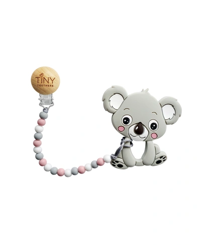 Tiny Teethers Designs 3 Stories Trading Tiny Teethers Infant Silicone Pacifier Clip With Large Removable Teether, Koala In Multi