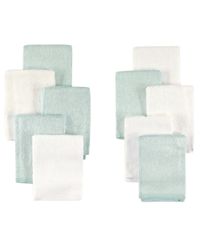 Little Treasure Rayon From Bamboo Washcloths, 10-pack In Mint/white