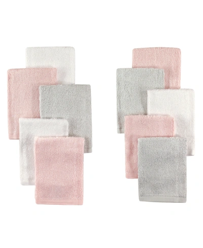 Little Treasure Rayon From Bamboo Washcloths, 10-pack In Light Pink/gray