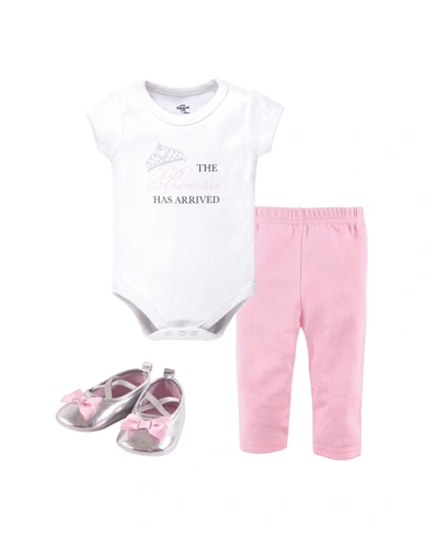 Little Treasure Baby Girl Bodysuit, Pants And Pair Of Shoes Set In White