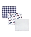 LITTLE TREASURE BABY BOYS 3 PIECE COTTON MUSLIN SWADDLE BLANKETS