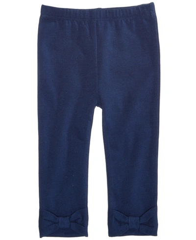 First Impressions Baby Girls Bow Hem Leggings, Created For Macy's In Medieval Blue