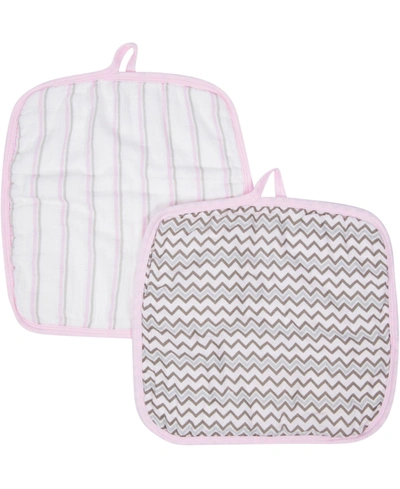 Miracle Baby Boys And Girls Muslin Washcloths - Pack Of 2 In Pink Babys