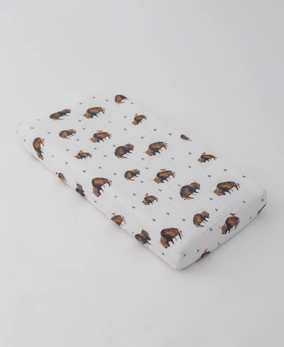 Little Unicorn Bison Cotton Muslin Crib Sheet In Bison Print