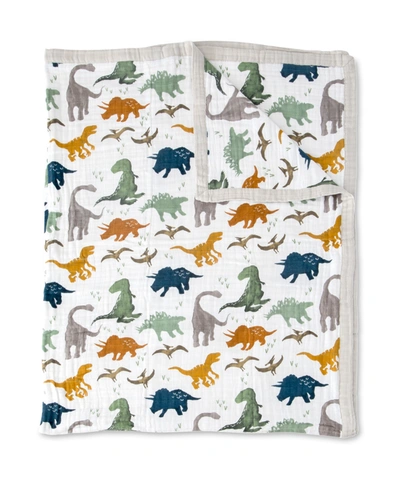 Little Unicorn Dino Friends Cotton Muslin Big Kid Quilt In Dino Friends Print