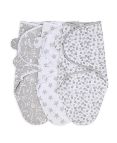 The Peanutshell Baby Boys And Girls Swaddles, Pack Of 3 In Sky
