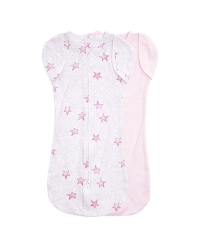 Aden By Aden + Anais Essentials Easy Swaddle Collection Snug, Set Of 2 In Pink Star Print