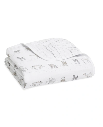 Aden By Aden + Anais Essentials Cotton Muslin Blanket Sunshine Print In Gray Animal Prints