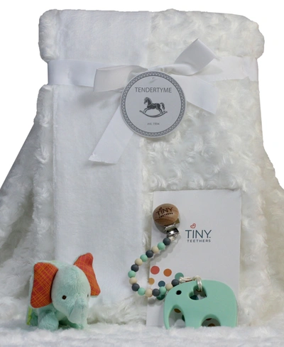 3 Stories Trading Infant Blanket Gift Set With Pacifier Clip, Teether And Toy In White