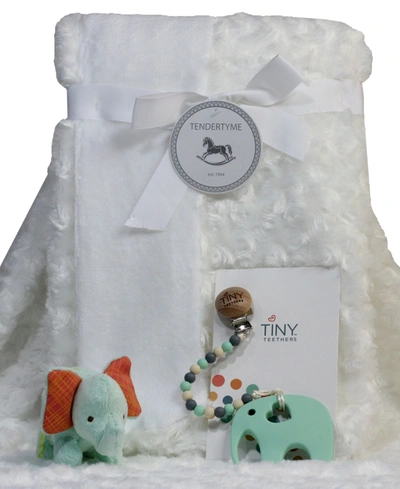 3 Stories Trading Babies' Infant Blanket Gift Set With Pacifier Clip, Teether And Toy In White