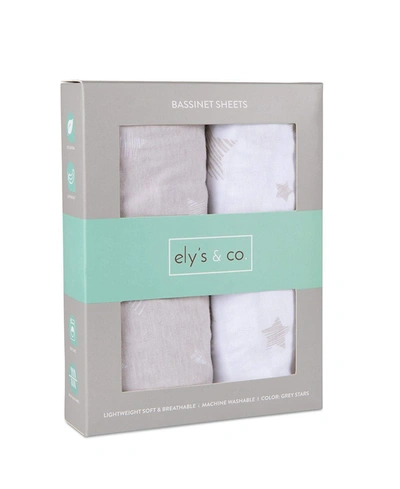 Ely's & Co. Jersey Cotton Bassinet Sheet Set 2 Pack In Tan