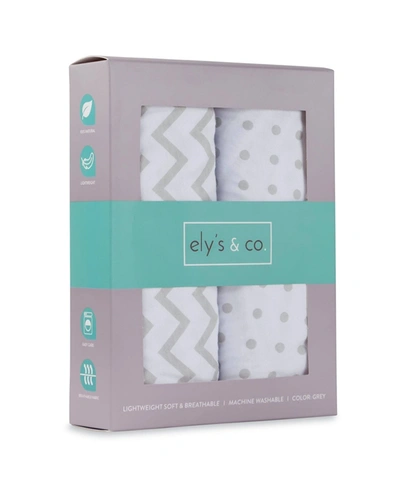 Ely's & Co. Cotton Jersey Bassinet Sheet Set 2 Pack In Gray