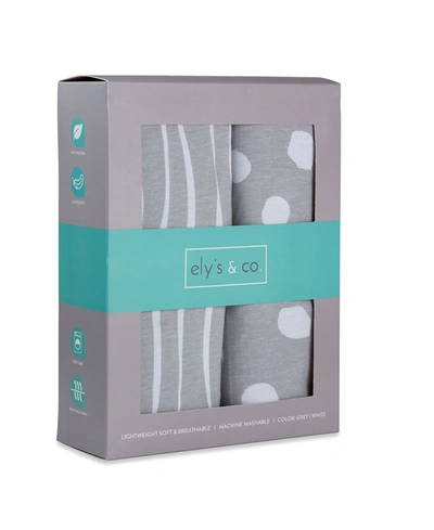 Ely's & Co. Jersey Cotton Crib Sheet Set 2 Pack In Gray