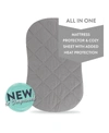 ELY'S & CO. WATER RESISTANT QUILTED HOURGLASS BASSINET SHEET WITH HEAT PROTECTION
