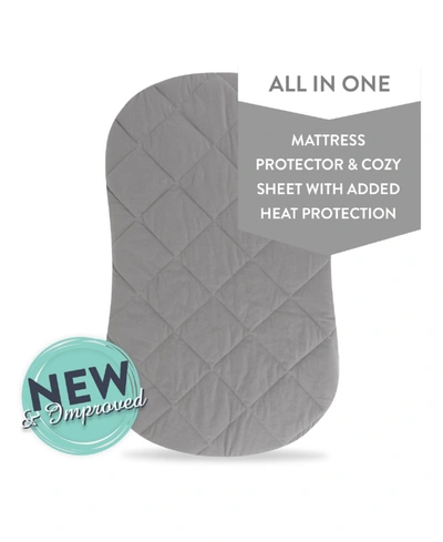 Ely's & Co. Water Resistant Quilted Hourglass Bassinet Sheet With Heat Protection In Gray
