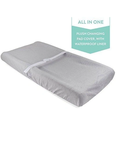 Ely's & Co. Water Resistant Plush Velvet Change Pad Cover In Gray