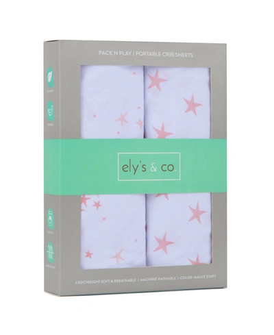 Ely's & Co. Ultra Soft Jersey Cotton Pack N Play Sheets 2 Pack In Dusty Rose
