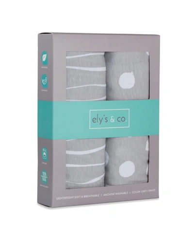 Ely's & Co. Cotton Jersey Knit Changing Pad Cover Set And Cradle Sheet Set 2 Pack In Gray