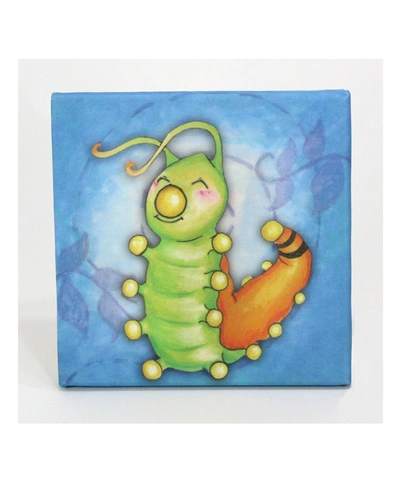 3 Stories Trading Growing Kids Caterpillar To Butterfly Canvas Art In Turquoise Caterpillar