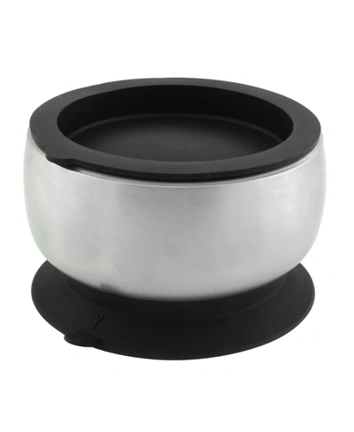 Avanchy Stainless Steel Suction Baby Bowl With Lid In Black