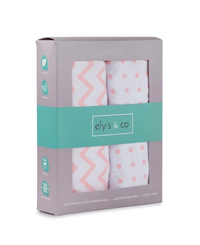 Ely's & Co. Cotton Jersey Knit Changing Pad Cover Set And Cradle Sheet Set 2 Pack In Pink