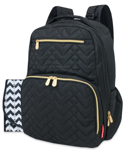 Fisher Price Signature Quilt Diaper Backpack In Black
