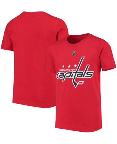 Outerstuff Youth Big Boys Red Washington Capitals Primary Logo T-shirt