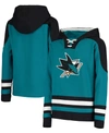 OUTERSTUFF BIG BOYS AND GIRLS TEAL SAN JOSE SHARKS AGELESS MUST-HAVE LACE-UP PULLOVER HOODIE