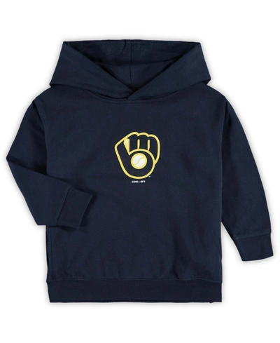 Outerstuff Toddler Navy Milwaukee Brewers Primary Logo Team Pullover Hoodie