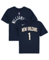 Nike Preschool Girls And Boys Zion Williamson Navy New Orleans Pelicans Team Name Number T-shirt In Navy