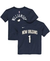 Nike Toddler Girls And Boys Zion Williamson Navy New Orleans Pelicans Logo Name Number T-shirt In Navy